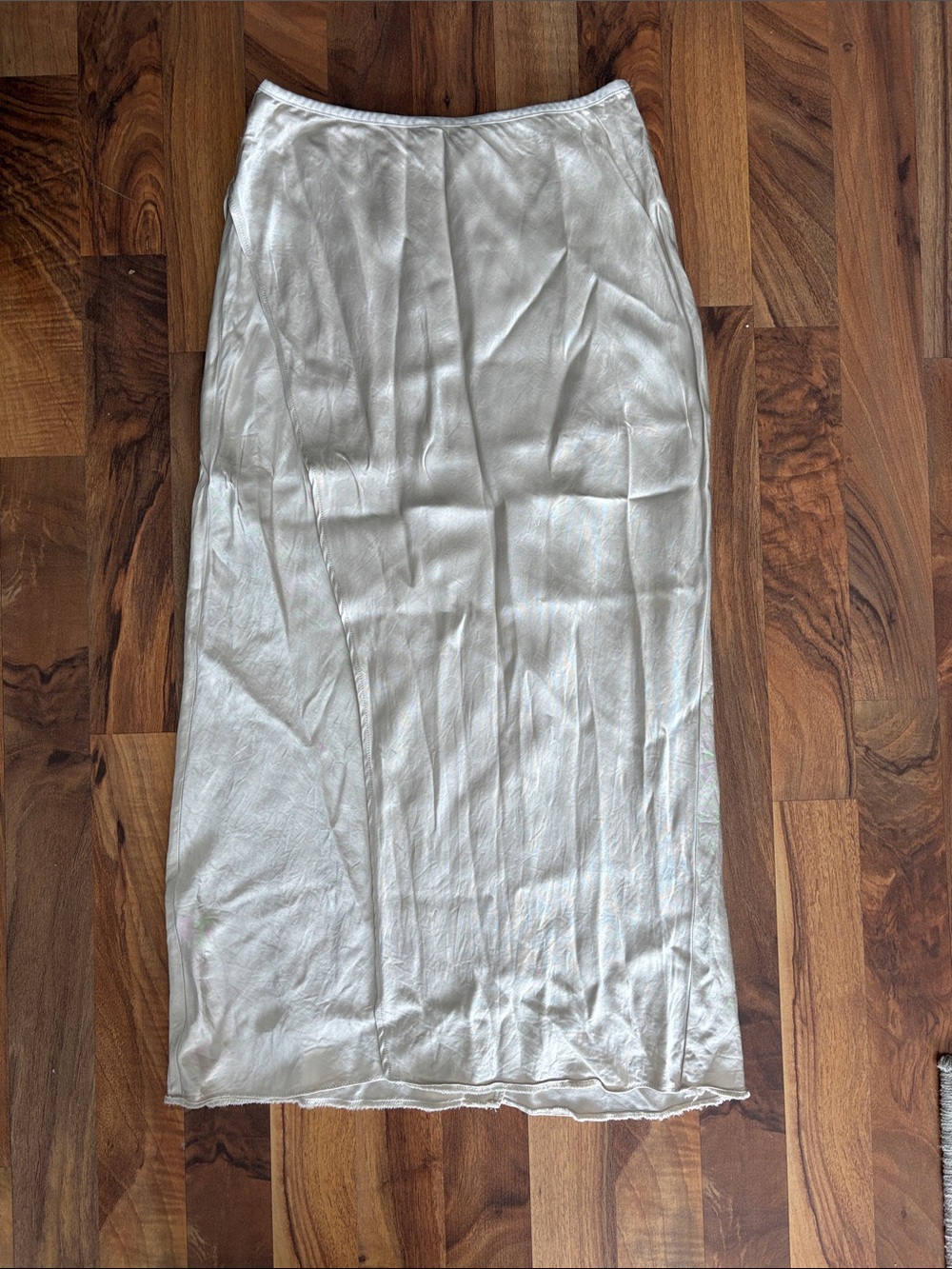 Zara White Satin Maxi Slip Skirt Size M